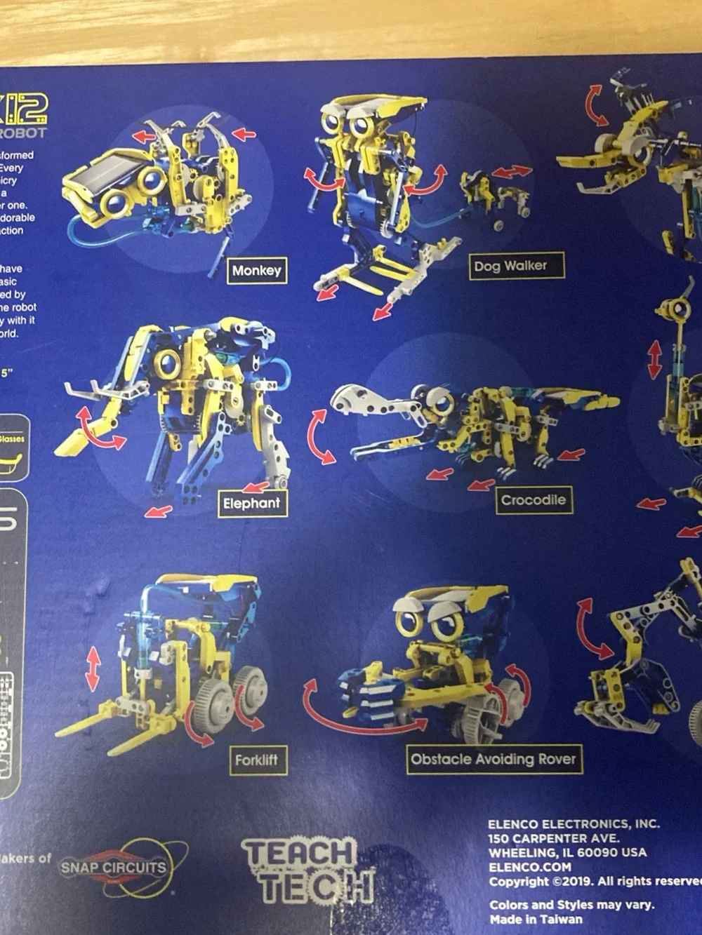 Yeti-Rex 12 Solar Hydraulic Robot Building Kit – Blue & Yellow STEM Toy